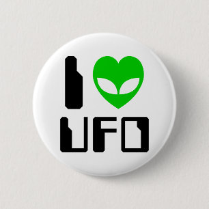 Bóton Redondo 5.08cm I Alienígena Heart UFO
