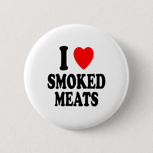 Bóton Redondo 5.08cm I Heart (amor) Smoked Meats Churrasco ao ar livre