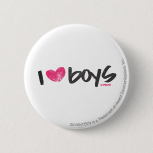 Bóton Redondo 5.08cm I Heart Boys Magenta