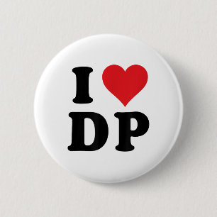 Bóton Redondo 5.08cm I Heart Dp Inicials I Love D.p First and Last Nam