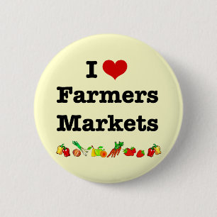 Bóton Redondo 5.08cm I Heart Farmers Markets