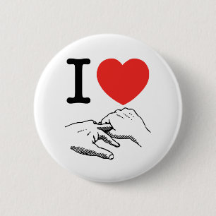 Bóton Redondo 5.08cm I Heart (Love) Anal