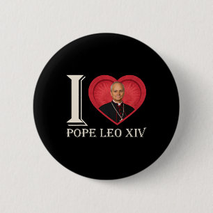 Bóton Redondo 5.08cm I Heart Pope Robert Francis Prevost Leo Xiv 267th
