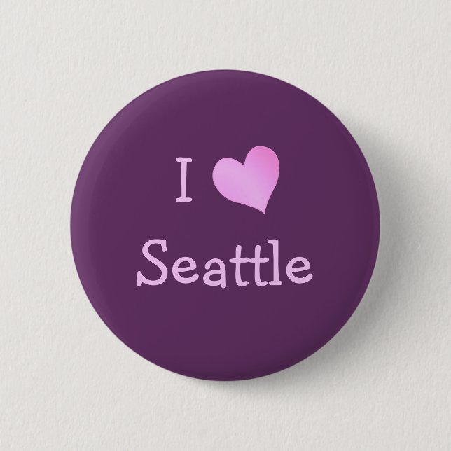 Bóton Redondo 5.08cm I Heart Seattle (Frente)