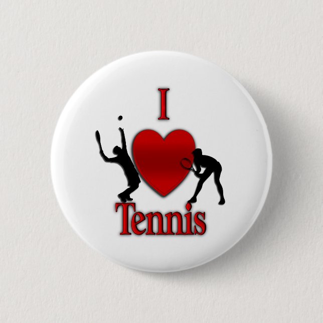 Bóton Redondo 5.08cm I Heart Tênis (Frente)