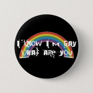 Bóton Redondo 5.08cm I Know I'm Gay Blk Button