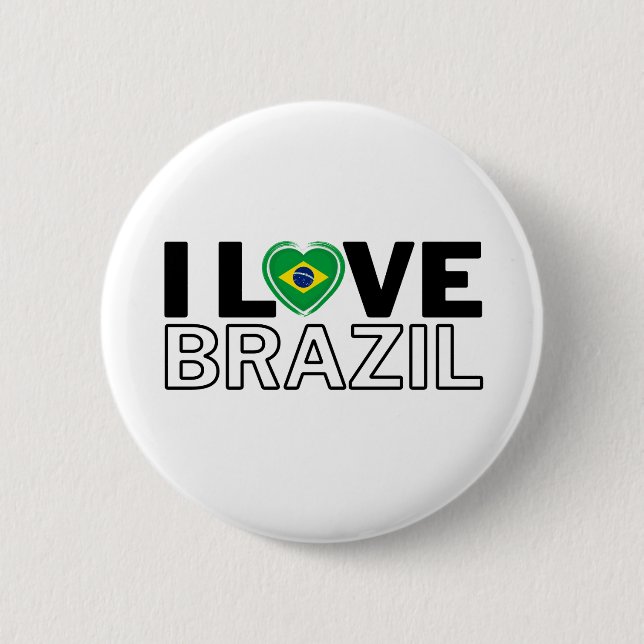 Bóton Redondo 5.08cm I LOVE BRAZIL - For real Brazilians! (Frente)