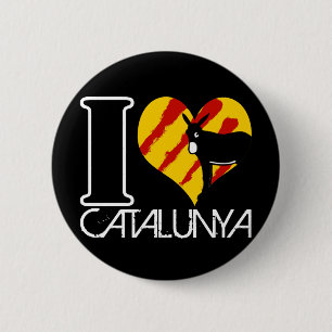 Bóton Redondo 5.08cm I Love Catalunya