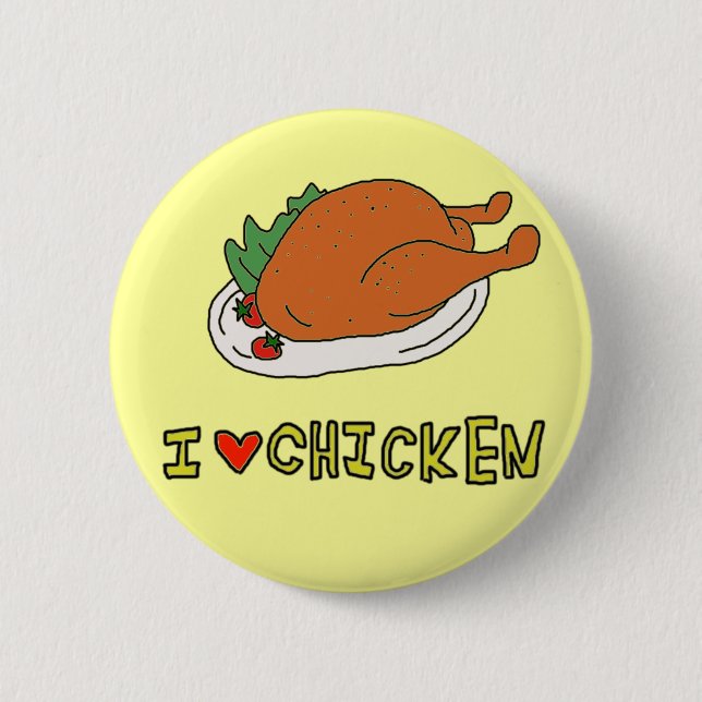 BÓTON REDONDO 5.08CM I LOVE CHICKEN (Frente)