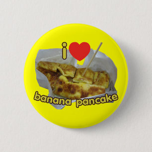 Bóton Redondo 5.08cm I Love (Heart) Banana Pancake ...Comida da Rua Tai