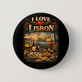 Bóton Redondo 5.08cm I Love Lisbon