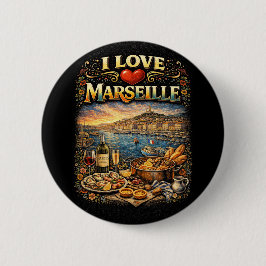 Bóton Redondo 5.08cm I love Marseille