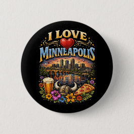 Bóton Redondo 5.08cm I Love Minneapolis