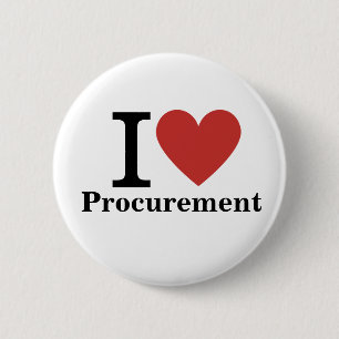 Bóton Redondo 5.08cm I ❤️ Love Procurement Pin Button