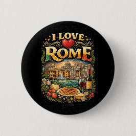 Bóton Redondo 5.08cm I Love Rome