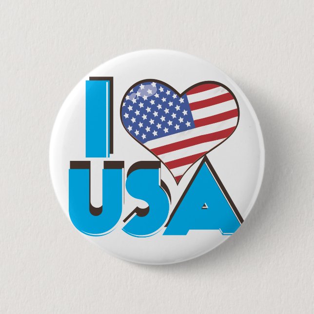 Bóton Redondo 5.08cm I Love USA Retro 80s (Frente)