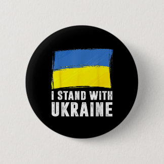 Bóton Redondo 5.08cm I Stand With Ukraine Ukrainian Flag Supporting Ukr