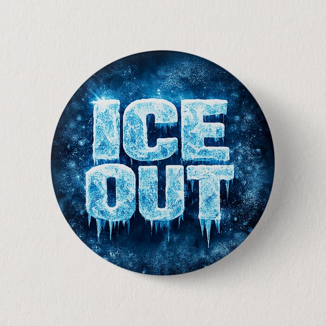 Bóton Redondo 5.08cm "ICE OUT" protest button (Frente)