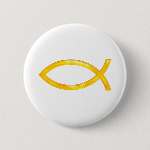 Bóton Redondo 5.08cm Ichthus - Christian Fish Symbol