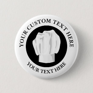 Bóton Redondo 5.08cm Ícone de Logotipo de Texto Personalizado do Chef 