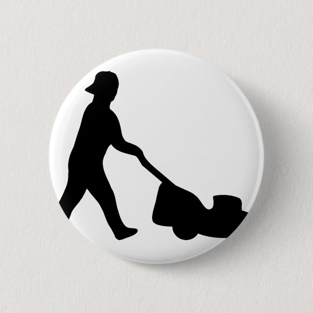 Bóton Redondo 5.08cm ícone do cortador de relva (Frente)