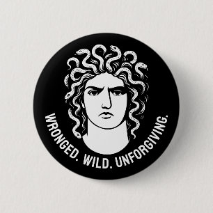 Bóton Redondo 5.08cm Ícone Feminista Medusa