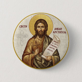 Bóton Redondo 5.08cm Ícone ortodoxo de São João Batista