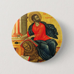 Bóton Redondo 5.08cm ícone ortodoxo de São Marcos Evangelista