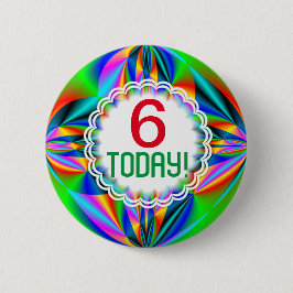 Bóton Redondo 5.08cm Idade Personalizável das Cores do Arco-Íris