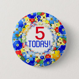 Bóton Redondo 5.08cm Idade Personalizável das Cores do Arco-Íris