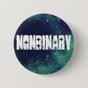 Bóton Redondo 5.08cm Identidade customizável da galáxia de Nonbinary