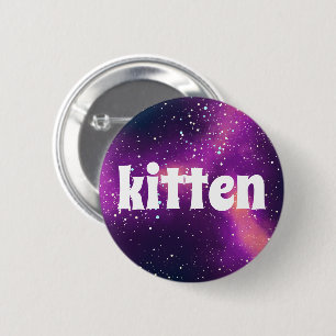 Bóton Redondo 5.08cm Identidade Personalizável da Galáxia do Kitten