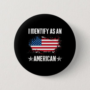 Bóton Redondo 5.08cm Identifique como uma bandeira americana Orgulhosa