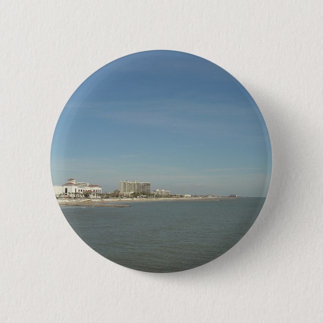 Bóton Redondo 5.08cm Ilha de Galveston, Texas (Frente)