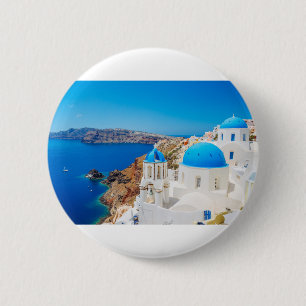 Bóton Redondo 5.08cm Ilha de Santorini - Caldera, piscina