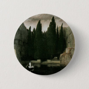Bóton Redondo 5.08cm Ilha do morto por Arnold Bocklin, arte do