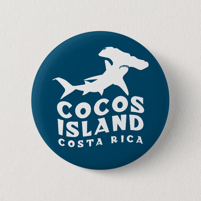 Bóton Redondo 5.08cm Ilha Hammerhead Shark Cocos (Frente)