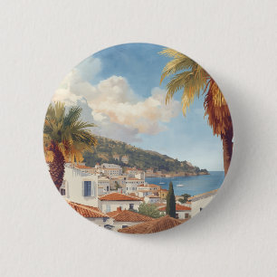 Bóton Redondo 5.08cm Ilhas Baleares Viagem Francesa Vintage