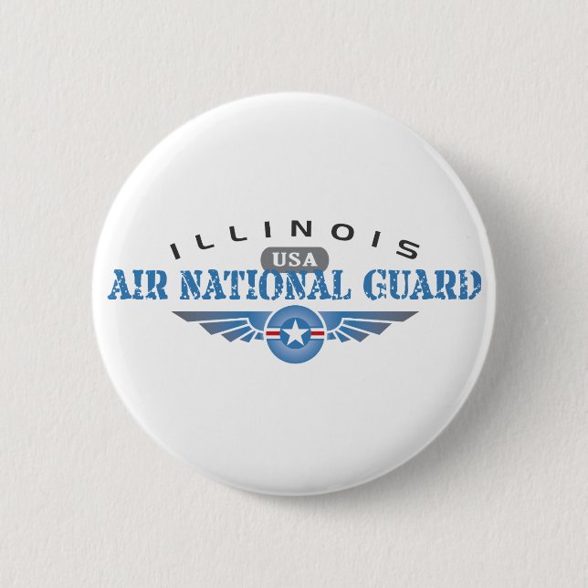 Bóton Redondo 5.08cm Illinois Air National Guarda - EUA (Frente)