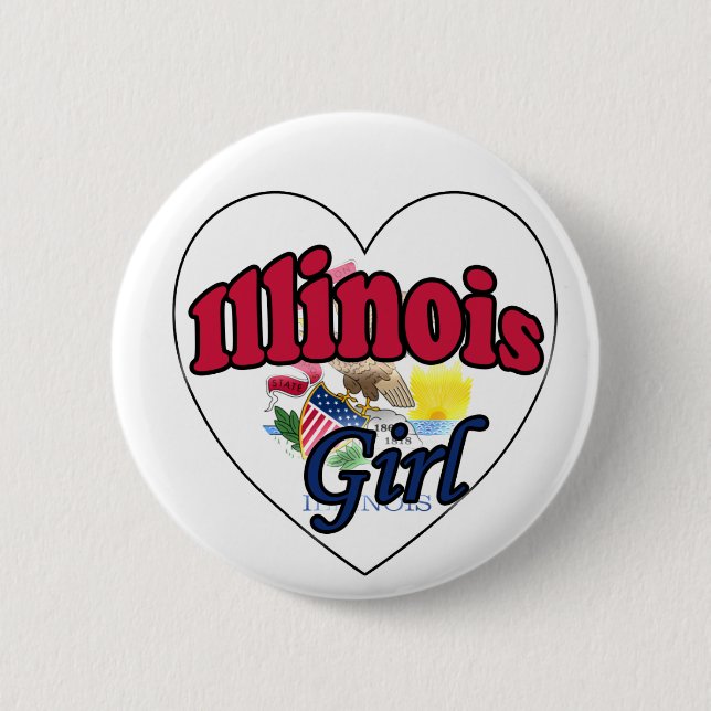 Bóton Redondo 5.08cm Illinois Girl (Frente)