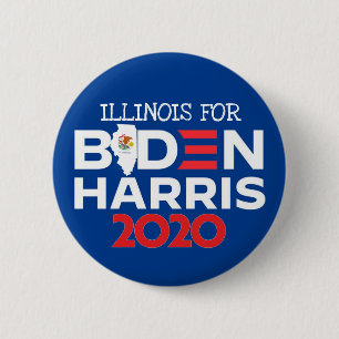 Bóton Redondo 5.08cm Illinois para Biden Harris 2020