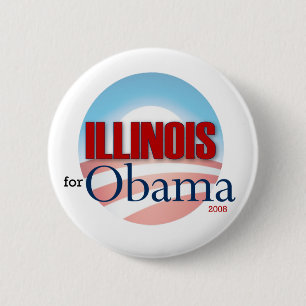 Bóton Redondo 5.08cm Illinois para Obama