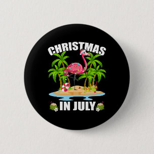 Bóton Redondo 5.08cm Iluminação De Flamingo De Natal Da Palmeira De Ver