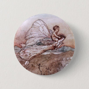 Bóton Redondo 5.08cm Ilustração Antica Arthur Rackham Fairy
