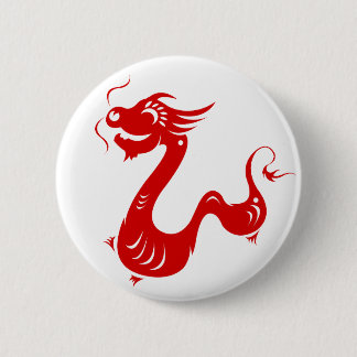 BÓTON REDONDO 5.08CM ILUSTRAÇÃO CHINESA DO DRAGÃO PAPERCUT DO ZODÍACO