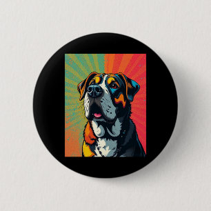 Bóton Redondo 5.08cm Ilustração Colorida de Cão de Arte Pop � Pet Negri