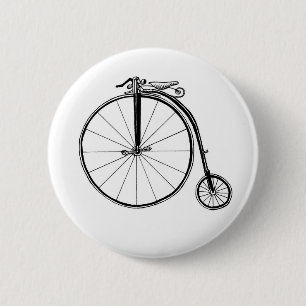 Bóton Redondo 5.08cm Ilustração da Bicicleta Penny Farthing