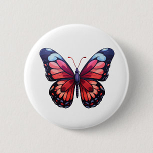 Bóton Redondo 5.08cm Ilustração da borboleta de desenho animado