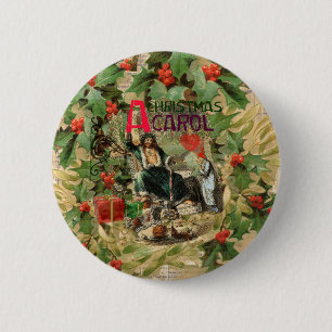Bóton Redondo 5.08cm Ilustração da Impressão de Arte Carol de Natal