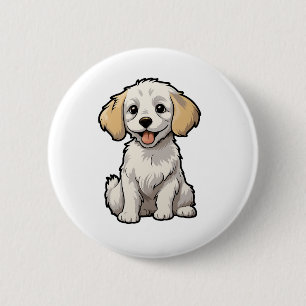 Bóton Redondo 5.08cm Ilustração de cachorro de desenho animado
